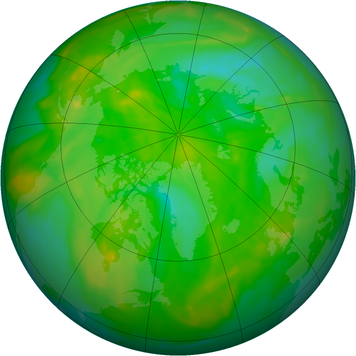 Arctic ozone map for 24 June 2012